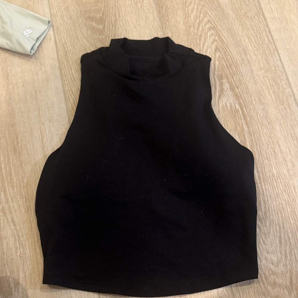 ALO Yoga Black High-Neck Tank Top
